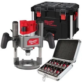 Milwaukee M18FR12KIT 18V Fuel Brushless 1/2" Router Cutter with 12 Piece Cutter Set & Case