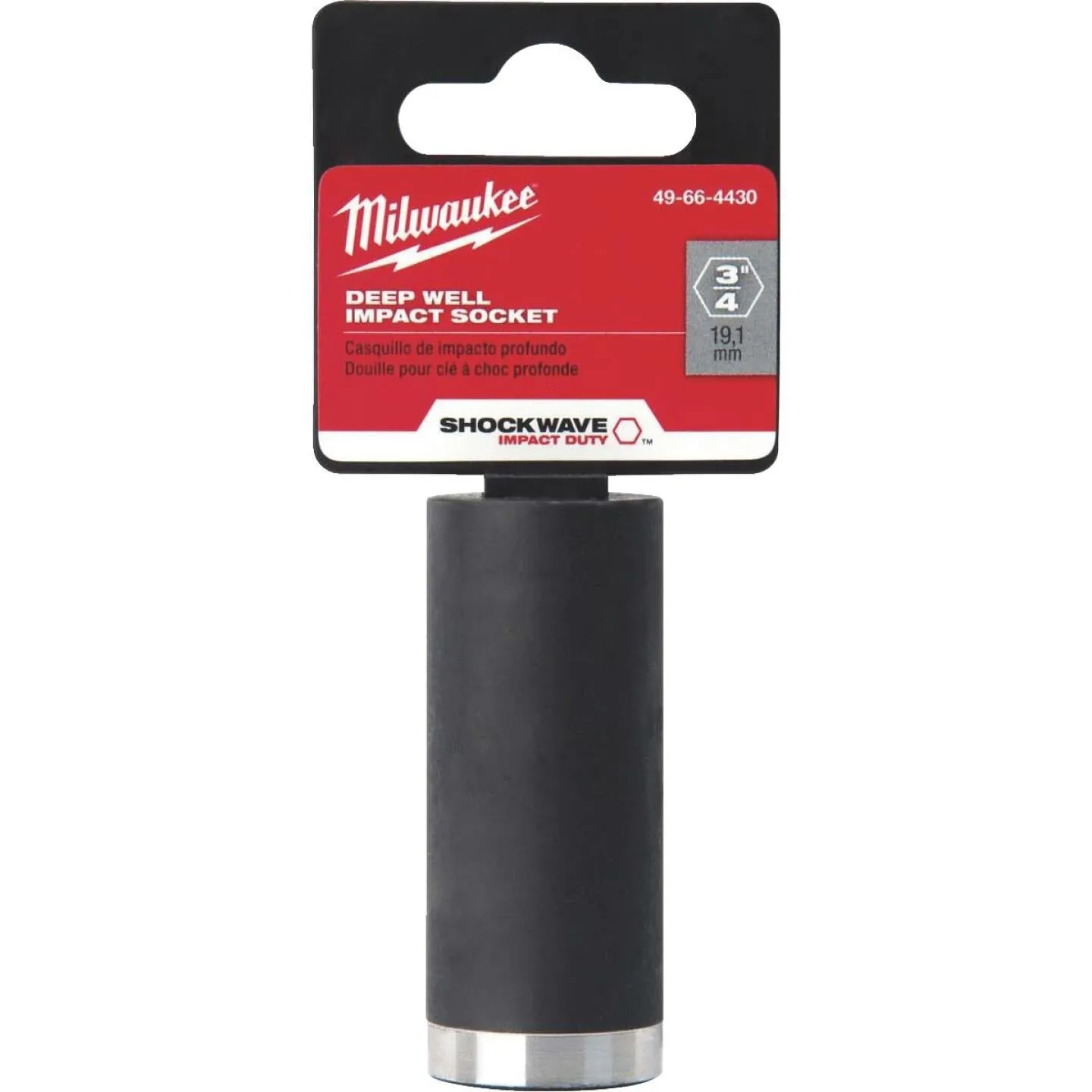 Milwaukee Shockwave 3/8 In. Drive 3/4 In. 6-Point Deep Standard Impact Socket