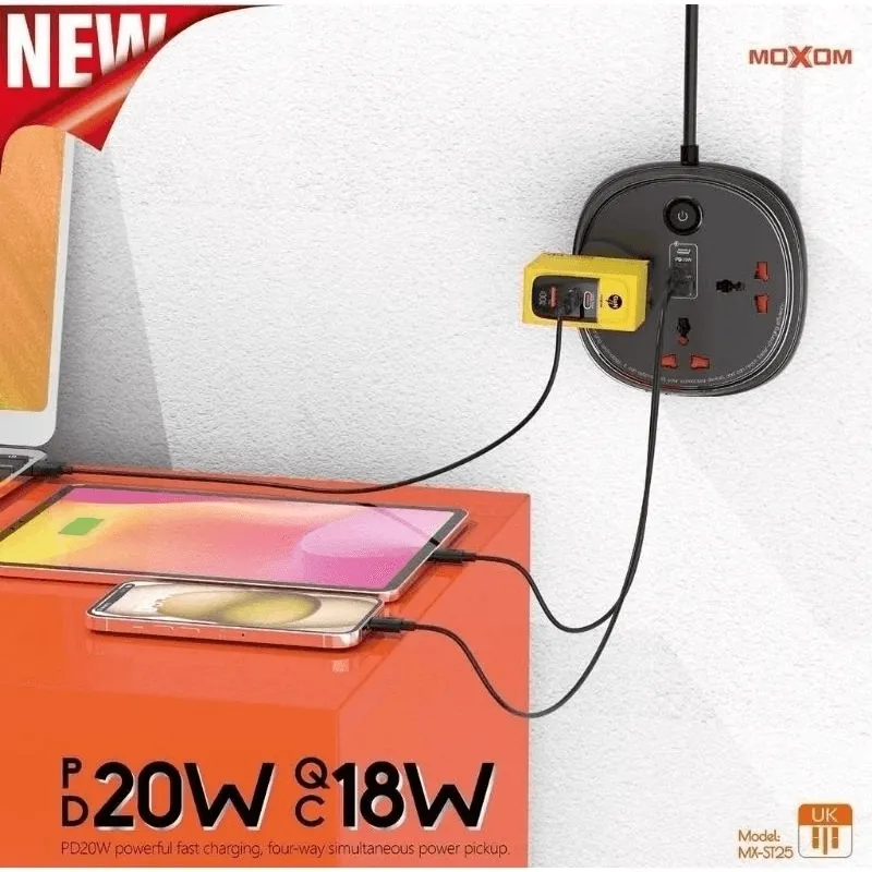 Moxom Power Extension 6 In 1 Fast Charger MX-ST25