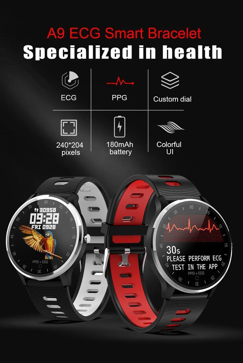 New Heart Rate Monitor Blood Pressure Fitness Tracker Sport Smartwatch For iPhone Androids