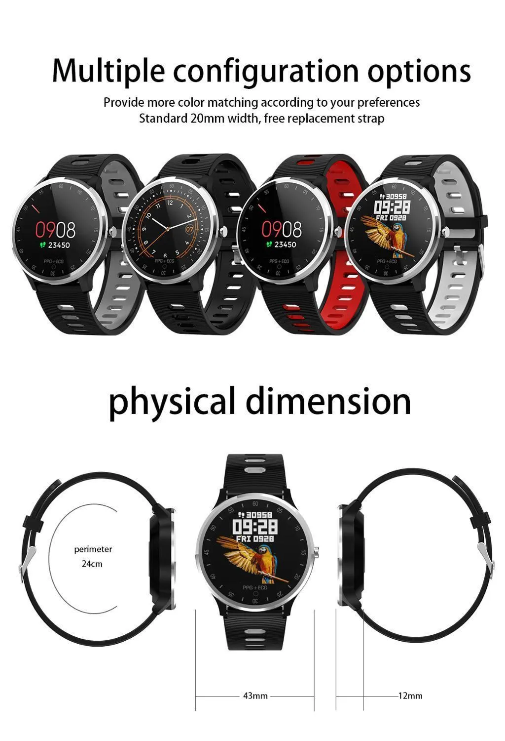 New Heart Rate Monitor Blood Pressure Fitness Tracker Sport Smartwatch For iPhone Androids