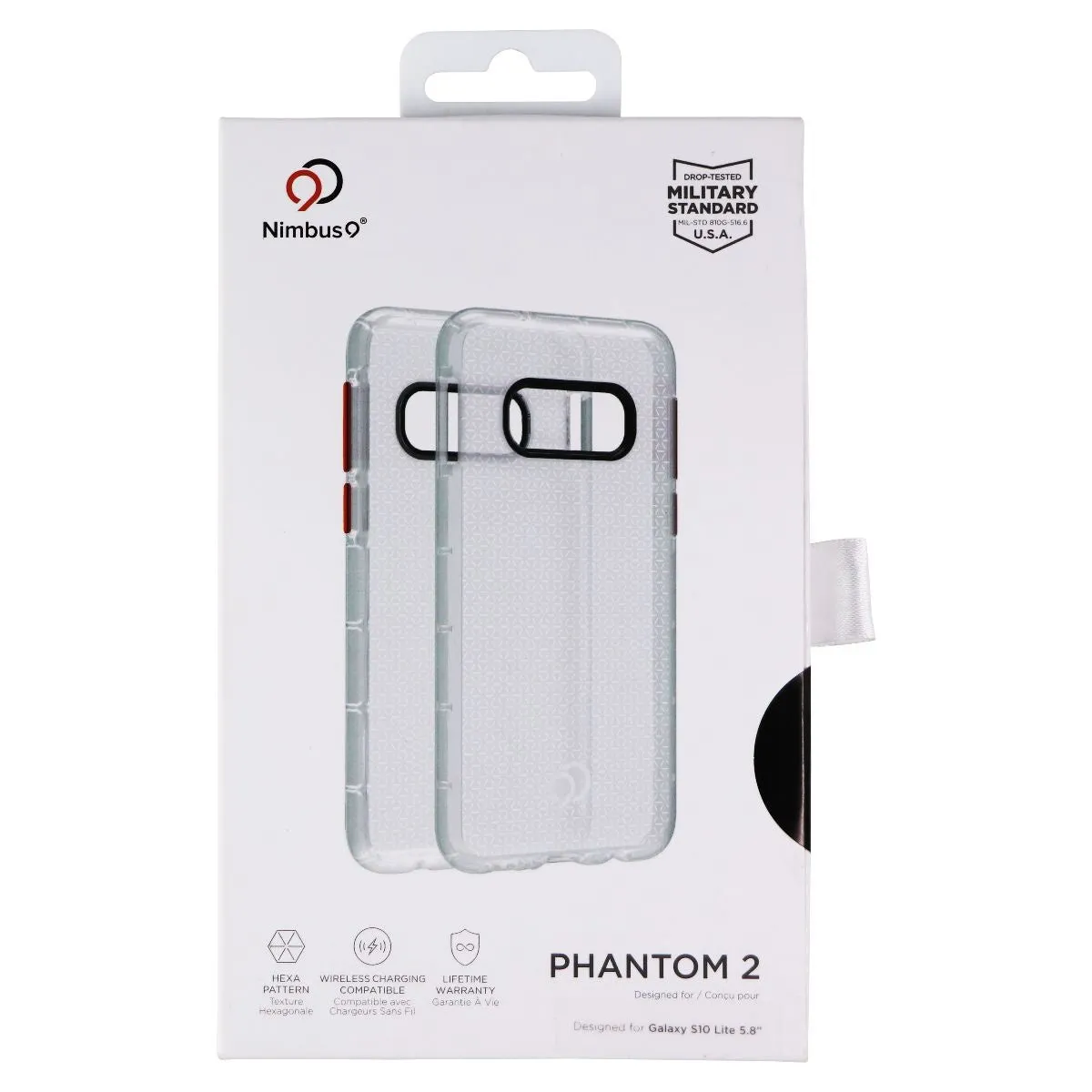 Nimbus9 Phantom 2 Series Case for Galaxy S10e - Clear/Red