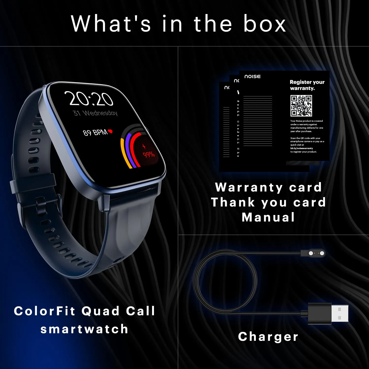 Noise Newly Launched Quad Call 1.81" Display, Bluetooth Calling Smart Watch, AI Voice Assistance, 160 Hrs Battery Life, Metallic Build, in-Built Games, 100 Sports Modes, 100  Watch Faces (Jet Black)