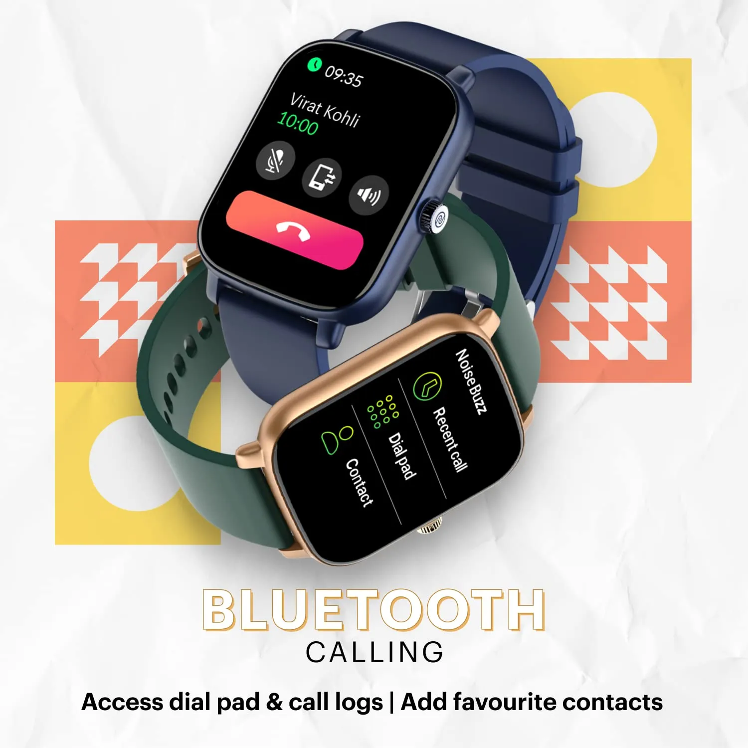 Noise Vivid Call Bluetooth Calling Smartwatch with Metallic dial, 550 nits Brightness, AI Voice Assistant, Heart Rate Monitoring, 7 Days Battery & 100  watchfaces (Space Blue)