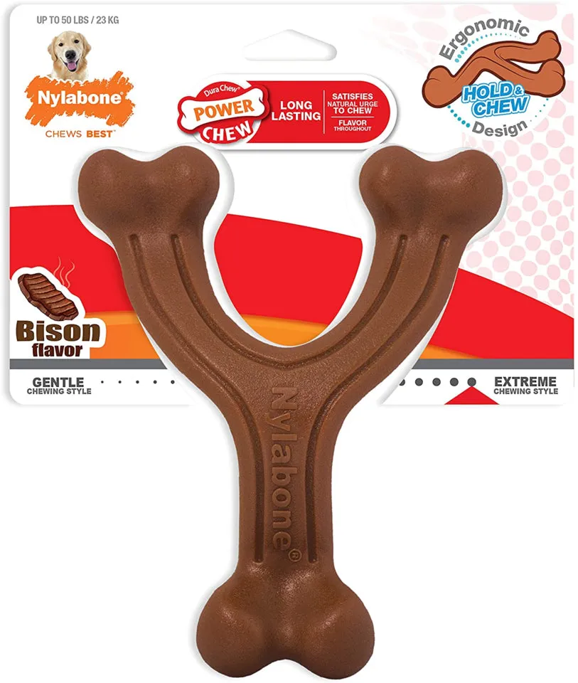 Nylabone Dura Chew Wishbone Bison Dog Toy