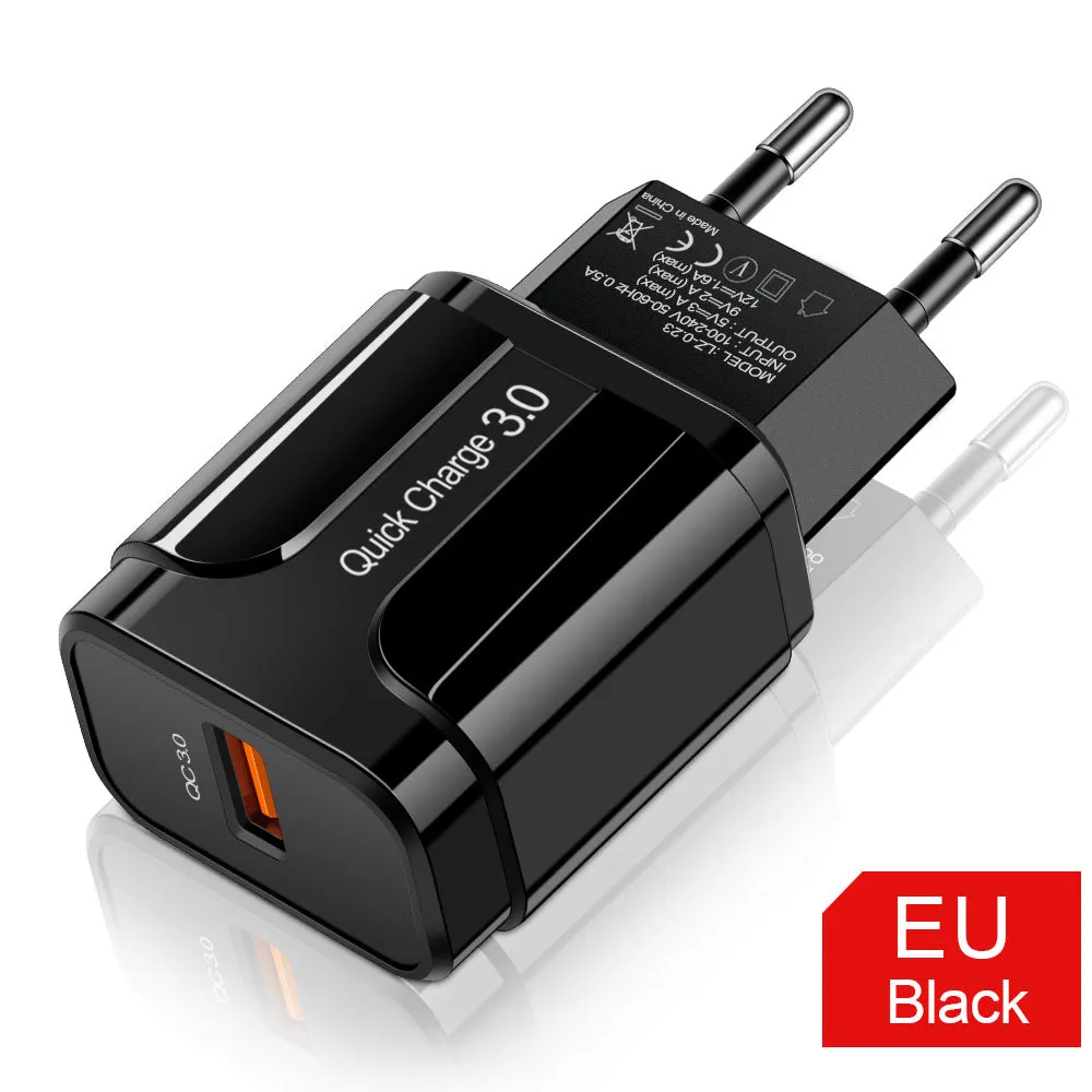 OLAF Quick Charge 3.0 USB Charger QC 3.0 Fast Charging EU US Plug Adapter Wall Mobile Phone Charger For iPhone Samsung Xiaomi