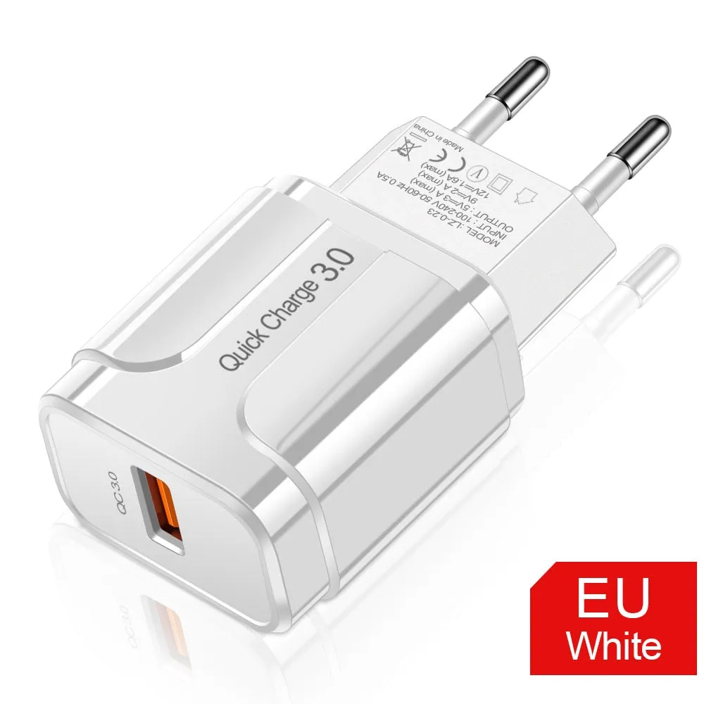 OLAF Quick Charge 3.0 USB Charger QC 3.0 Fast Charging EU US Plug Adapter Wall Mobile Phone Charger For iPhone Samsung Xiaomi