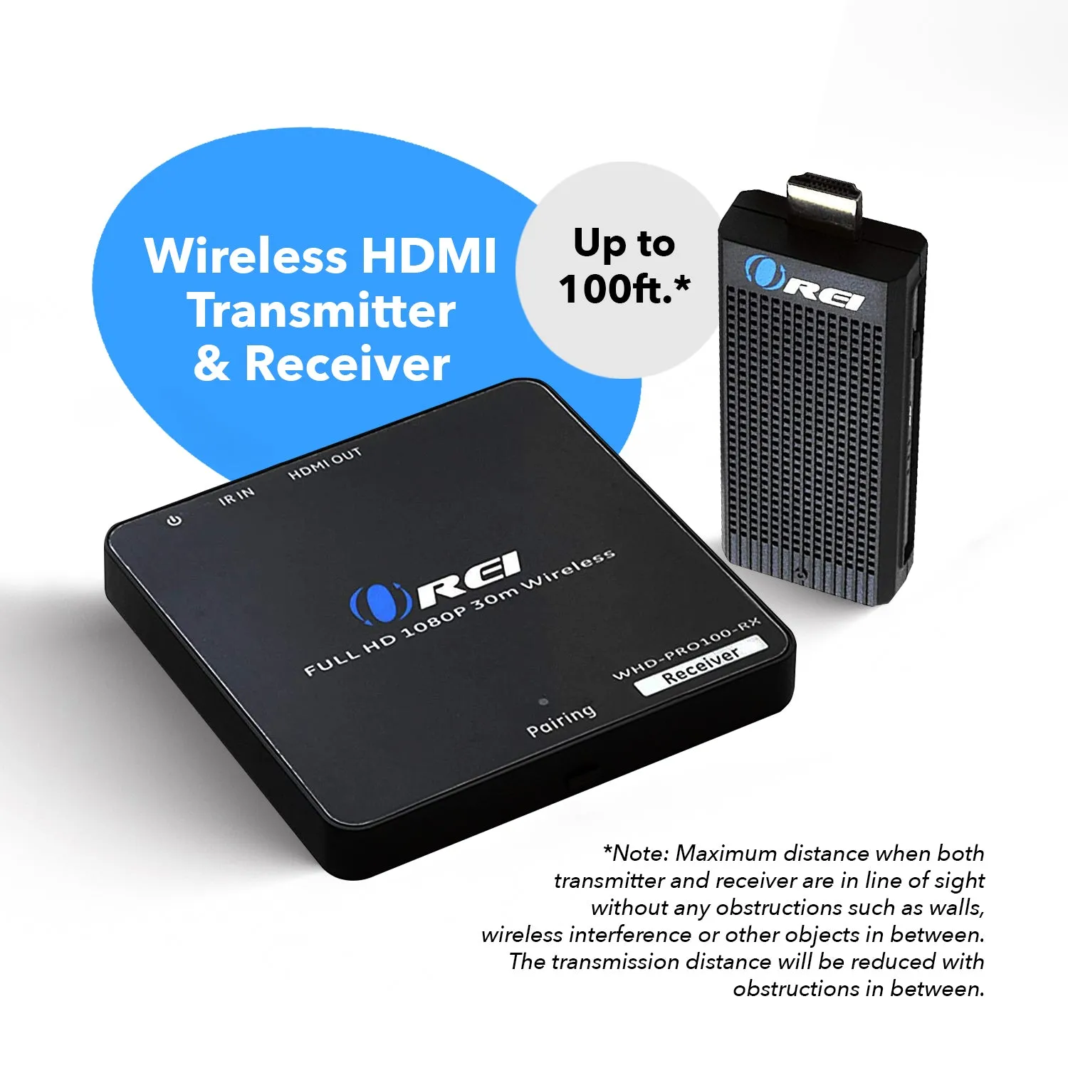 OREI WHD-PRO100-K: Wireless Pro HDMI Transmitter & Receiver Dongle Extender @1080P upto 100 Feet