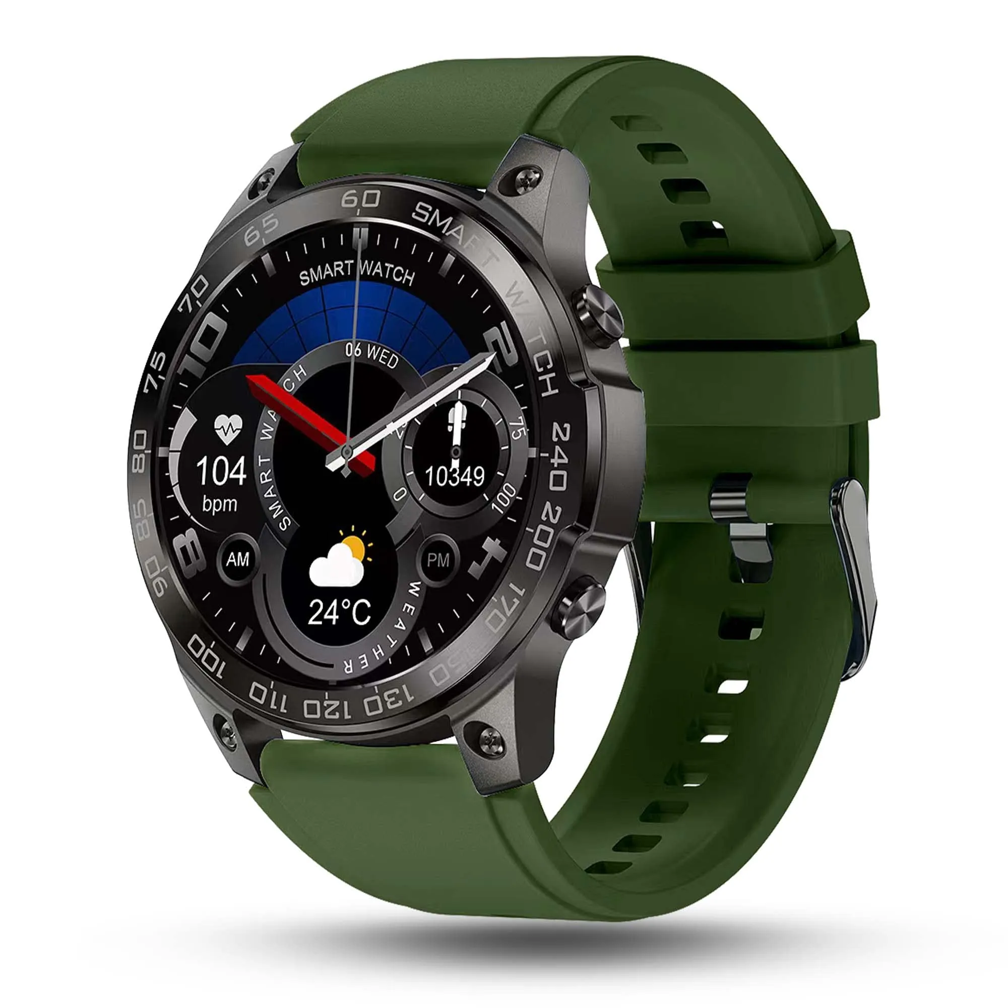 Pebble Cosmos Endure 1.46" AMOLED Always-On Display Bluetooth Calling IP68 Waterproof Smartwatch 466 * 466 (Military Green)