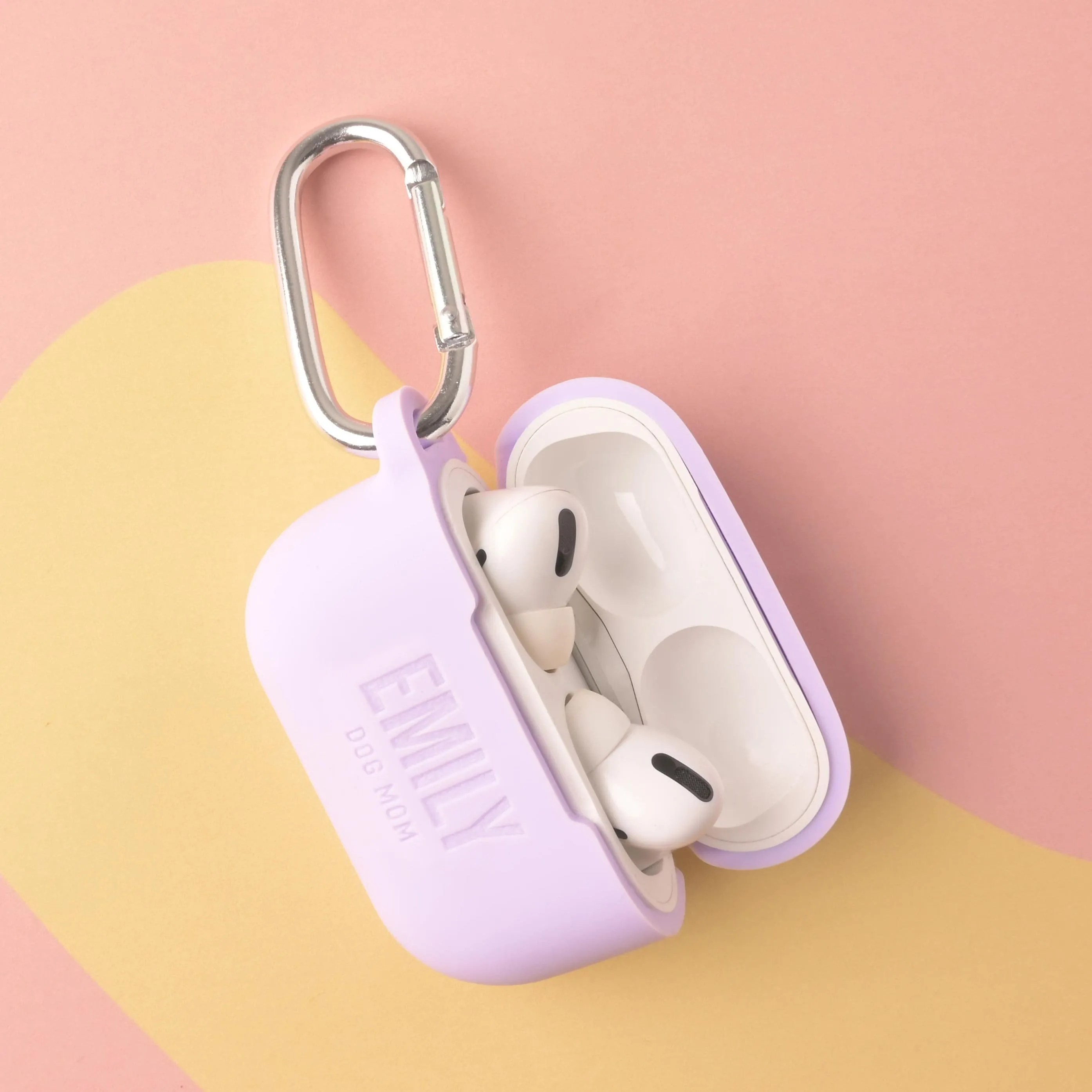 Personalized Silicone AirPods Pro 2 Case with Keychain Clip