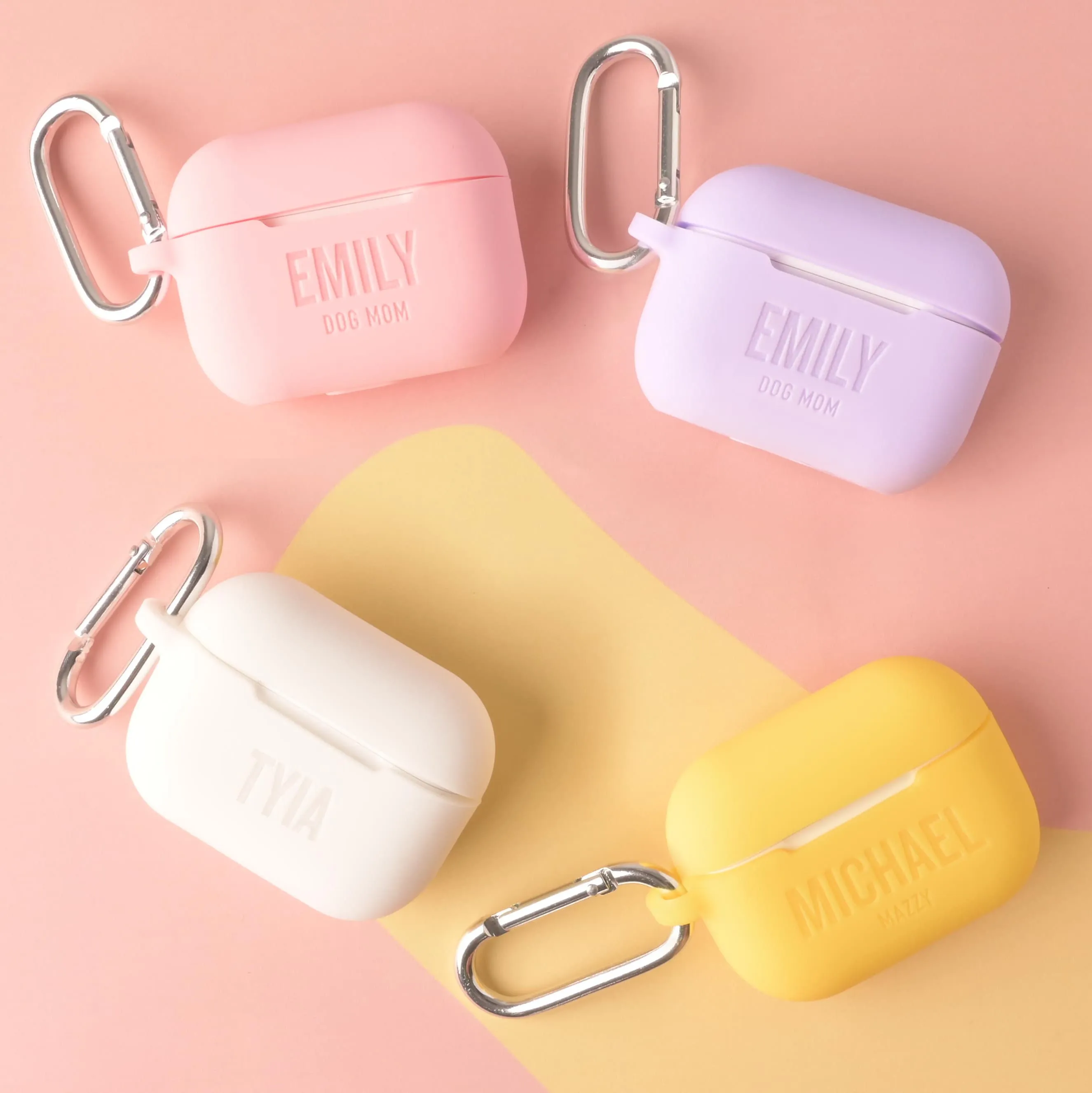 Personalized Silicone AirPods Pro 2 Case with Keychain Clip