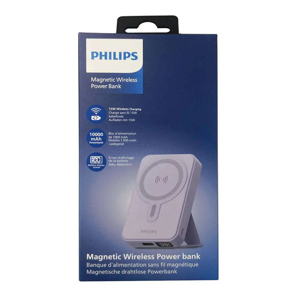 Philips 15W Magnetic Wireless Power Bank 10000mAh Powerbank with Battery Display USB Type C for iP 15/14 DLP9859N