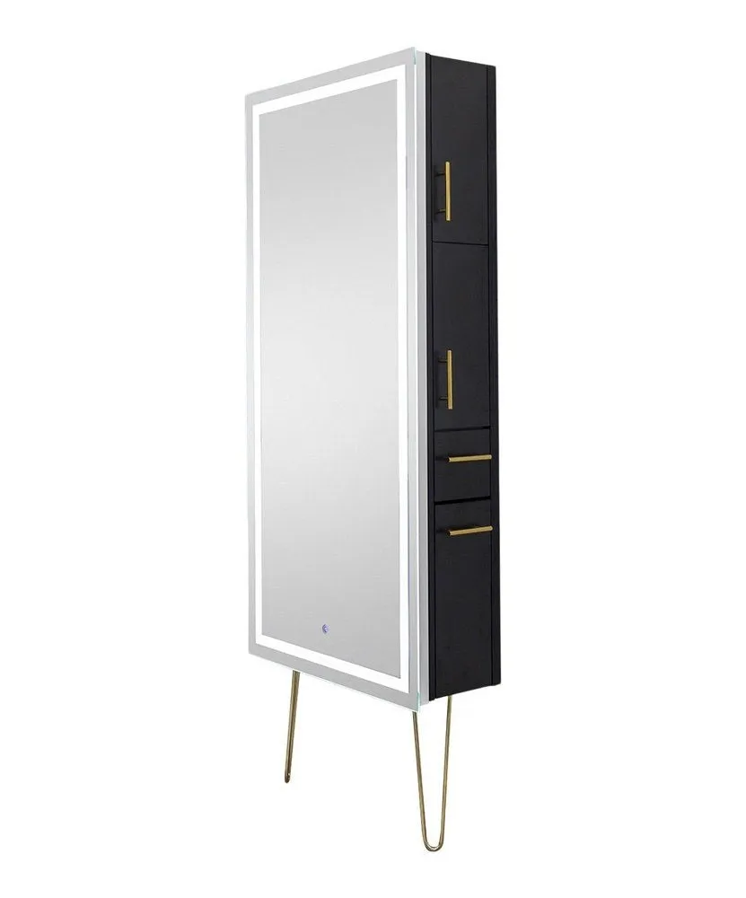 Pibbs Lumina LED Salon Mirror & Storage Server w/ Legs