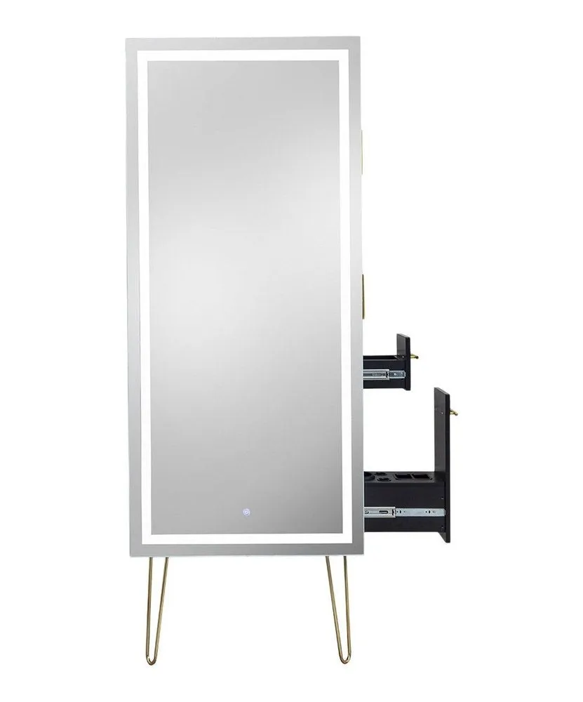 Pibbs Lumina LED Salon Mirror & Storage Server w/ Legs