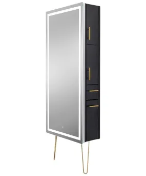 Pibbs Lumina LED Salon Mirror & Storage Server w/ Legs