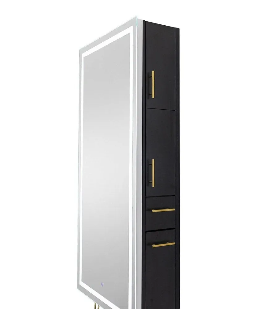 Pibbs Lumina LED Salon Mirror & Storage Server w/ Legs