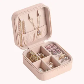 Pink SQ Travel Jewelry Case