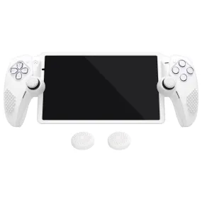 PlayVital 3D Studded Edition Anti-Slip Silicone Protective Case with Thumb Grips for PS Portal Remote Player - White - CYRPFP002