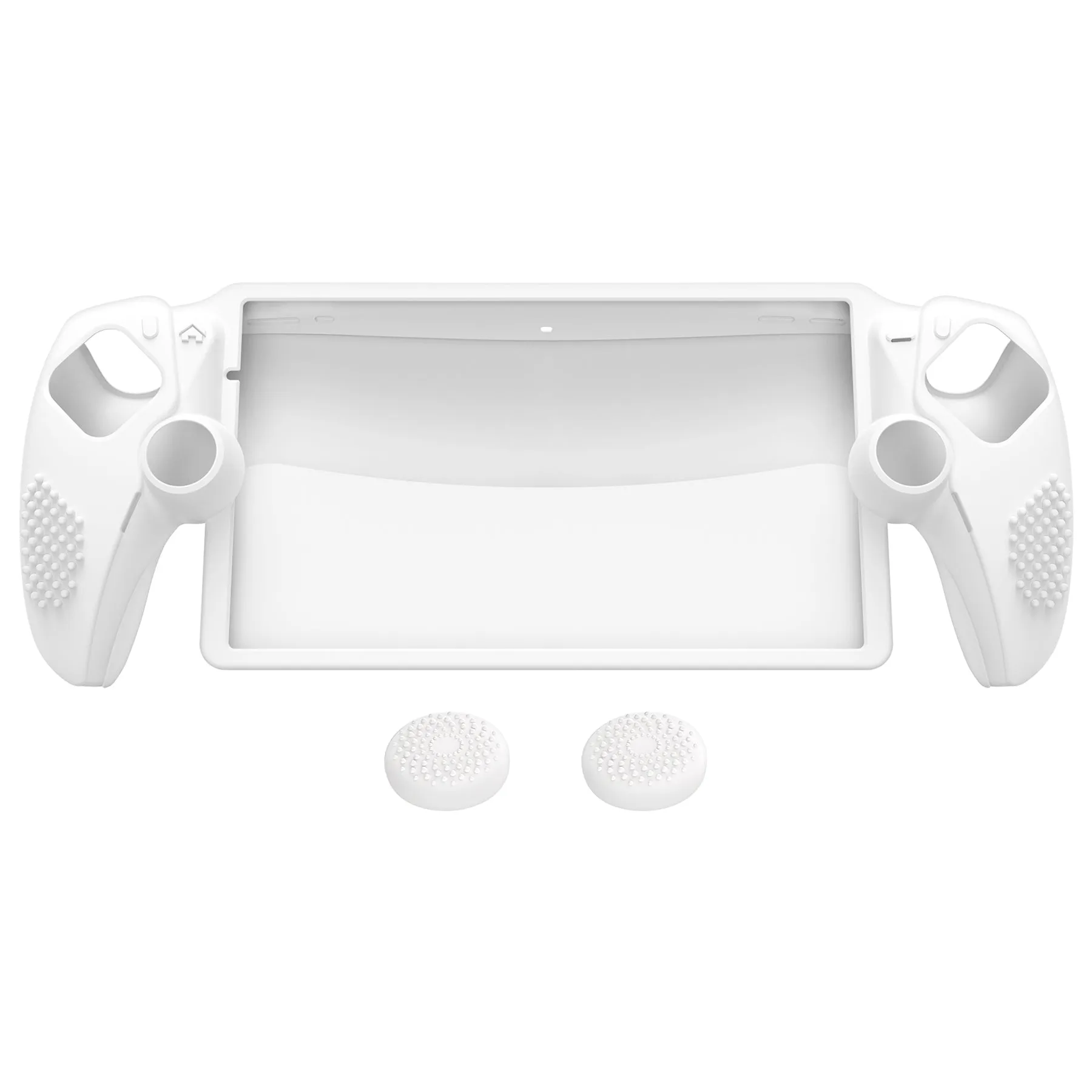 PlayVital 3D Studded Edition Anti-Slip Silicone Protective Case with Thumb Grips for PS Portal Remote Player - White - CYRPFP002