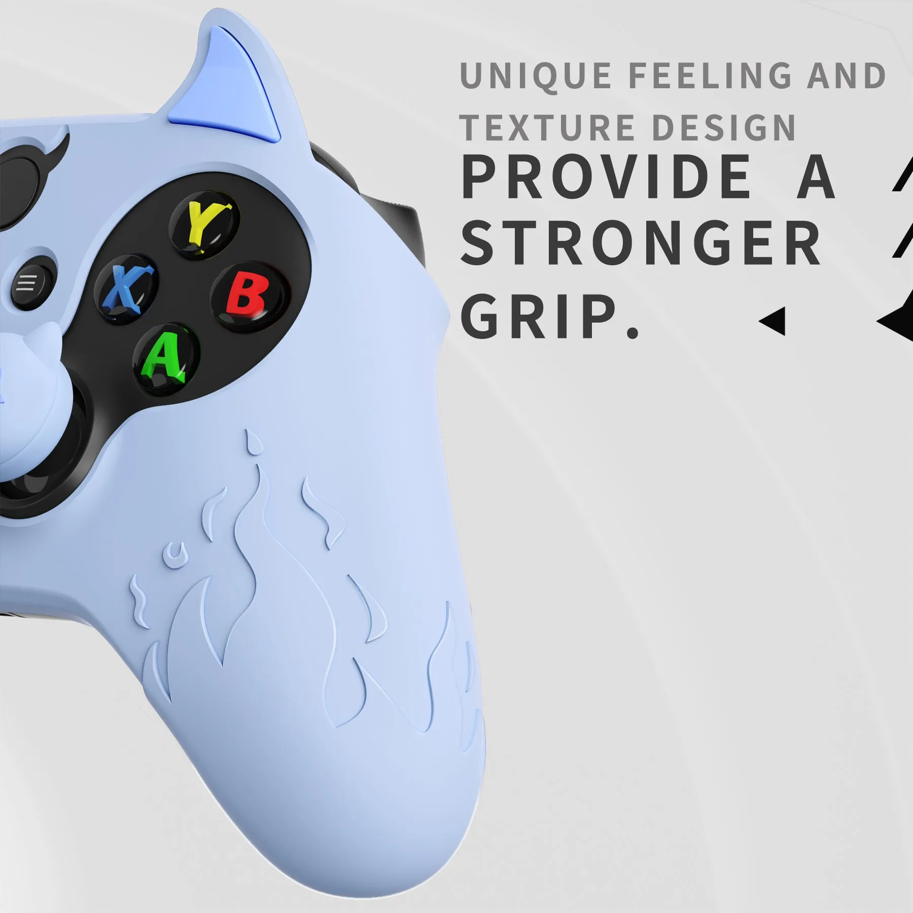 PlayVital Cute Demon Silicone Cover with Thumb Grip Caps for Xbox Series X/S Controller & Xbox Core Wireless Controller - Blue - PUKX3P002