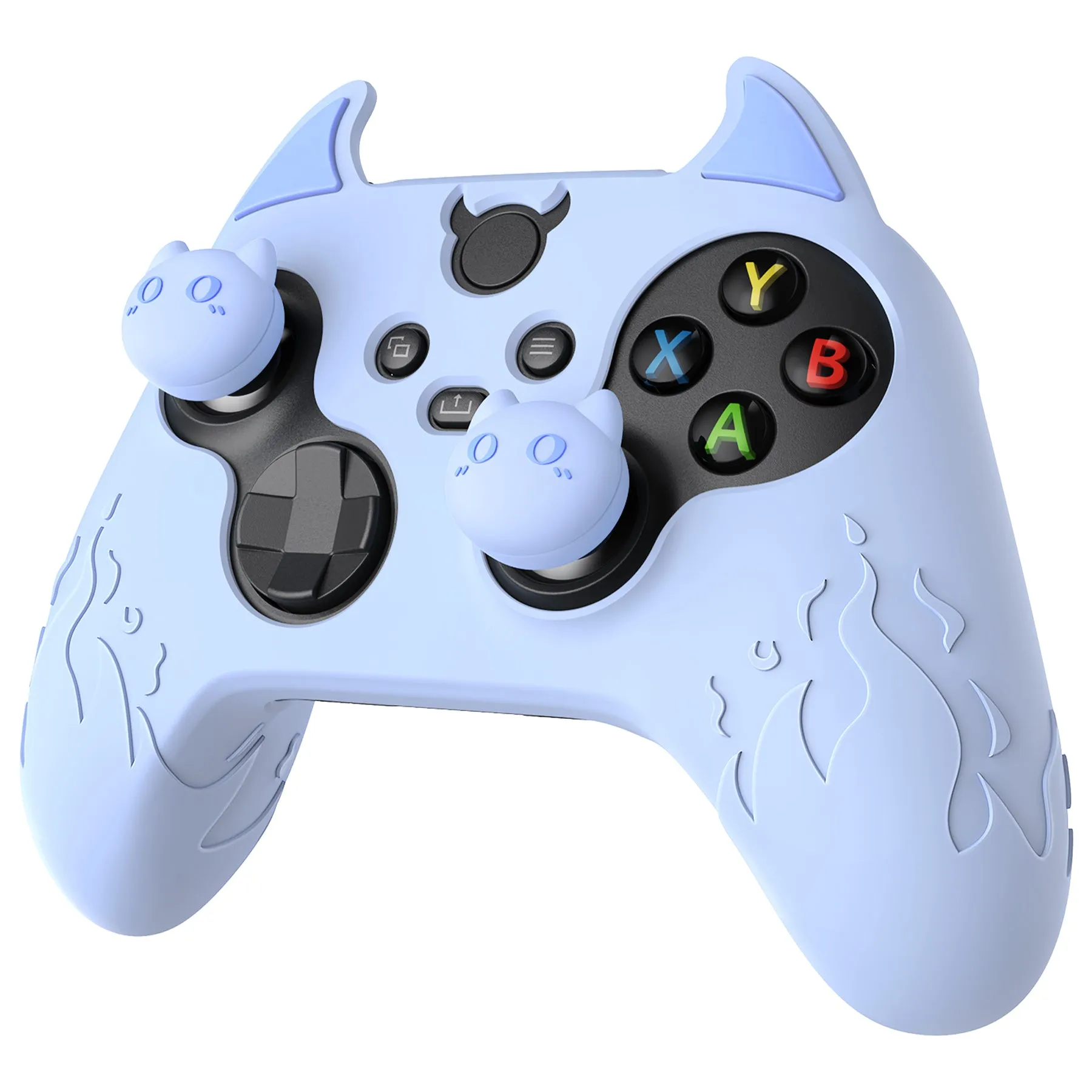 PlayVital Cute Demon Silicone Cover with Thumb Grip Caps for Xbox Series X/S Controller & Xbox Core Wireless Controller - Blue - PUKX3P002