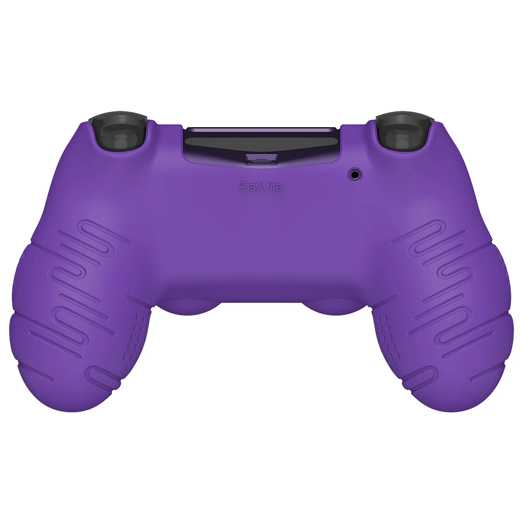 PlayVital Line & Dot Purple Silicone Cover Skin for ps4 Controller, Anti-Slip Soft Protector Case Cover with Thumb Grip Caps for ps4 for ps4 Slim for ps4 Pro Controller - CLRP4P004