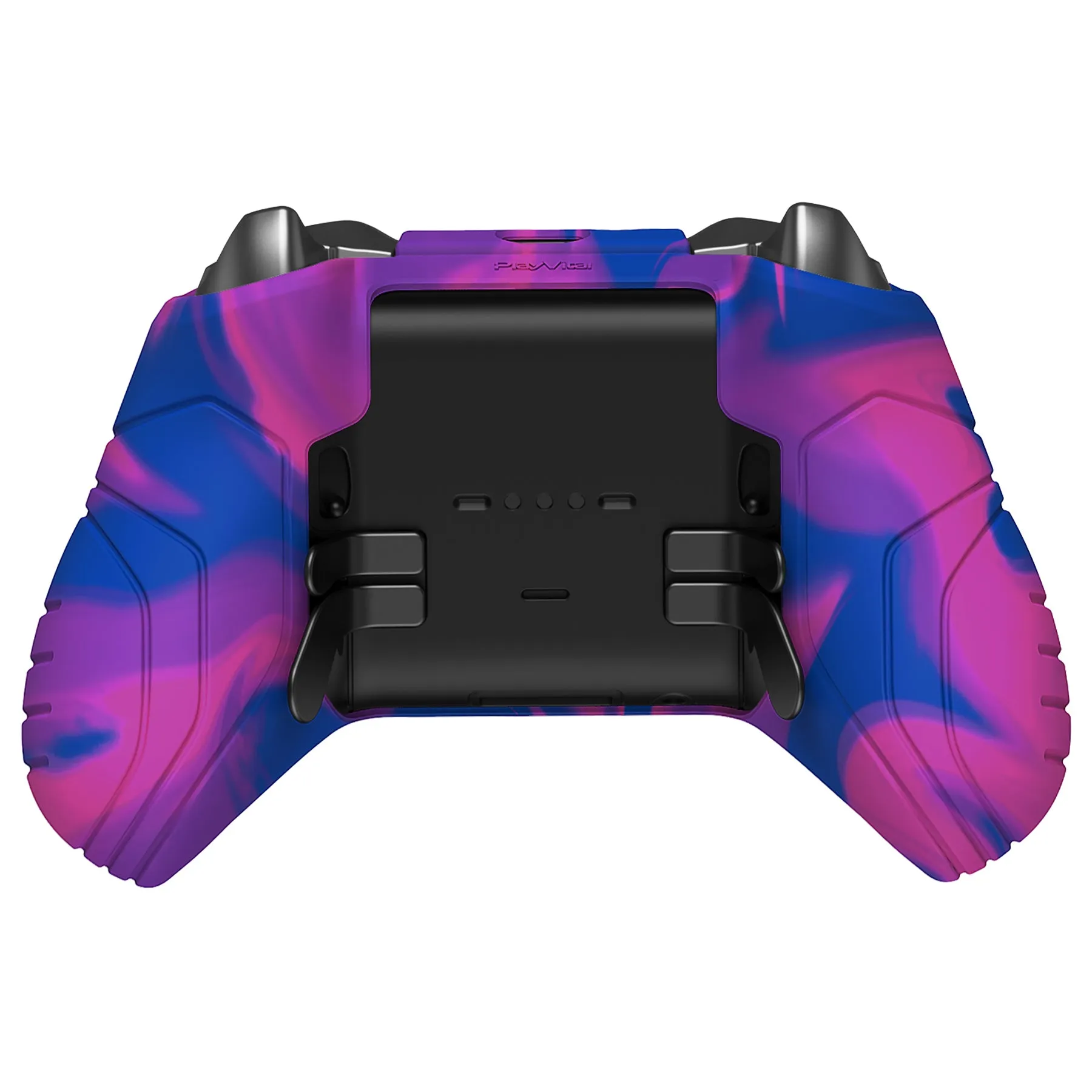 PlayVital Samurai Edition Anti Slip Silicone Case Cover for Xbox Elite Wireless Controller Series 2, Ergonomic Soft Rubber Skin Protector for Xbox Elite Series 2 with Thumb Grip Caps - Pink & Purple & Blue - XBE2M006