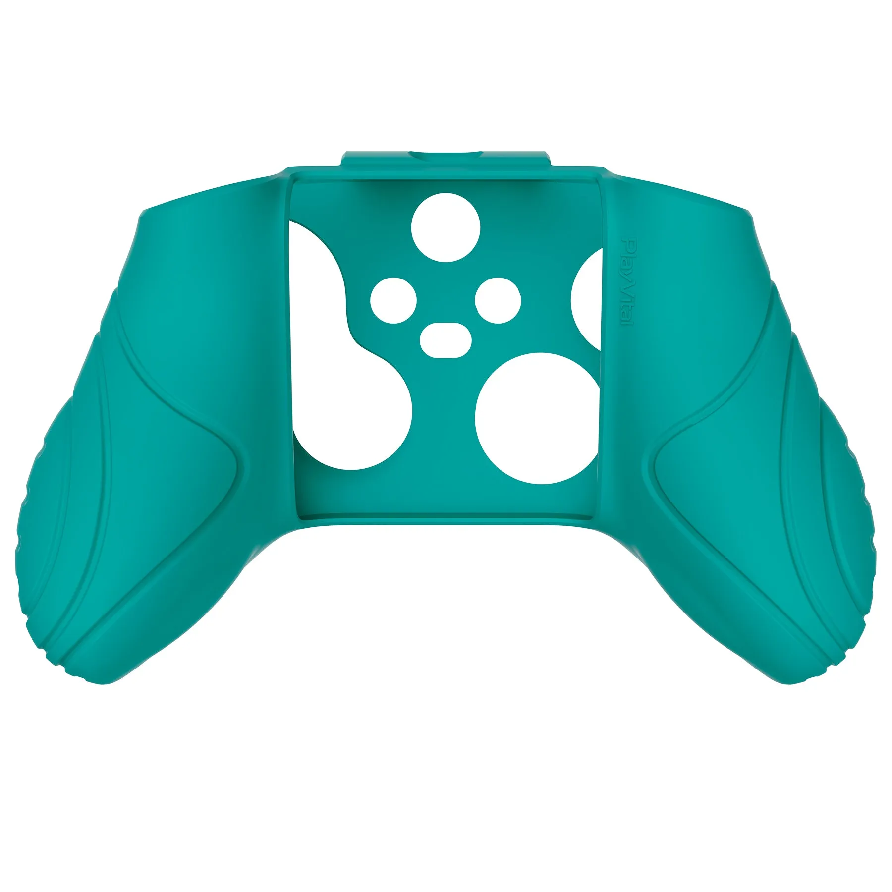 PlayVital Samurai Edition Aqua Green Anti-slip Controller Grip Silicone Skin, Ergonomic Soft Rubber Protective Case Cover for Xbox Series S/X Controller with Black Thumb Stick Caps - WAX3010