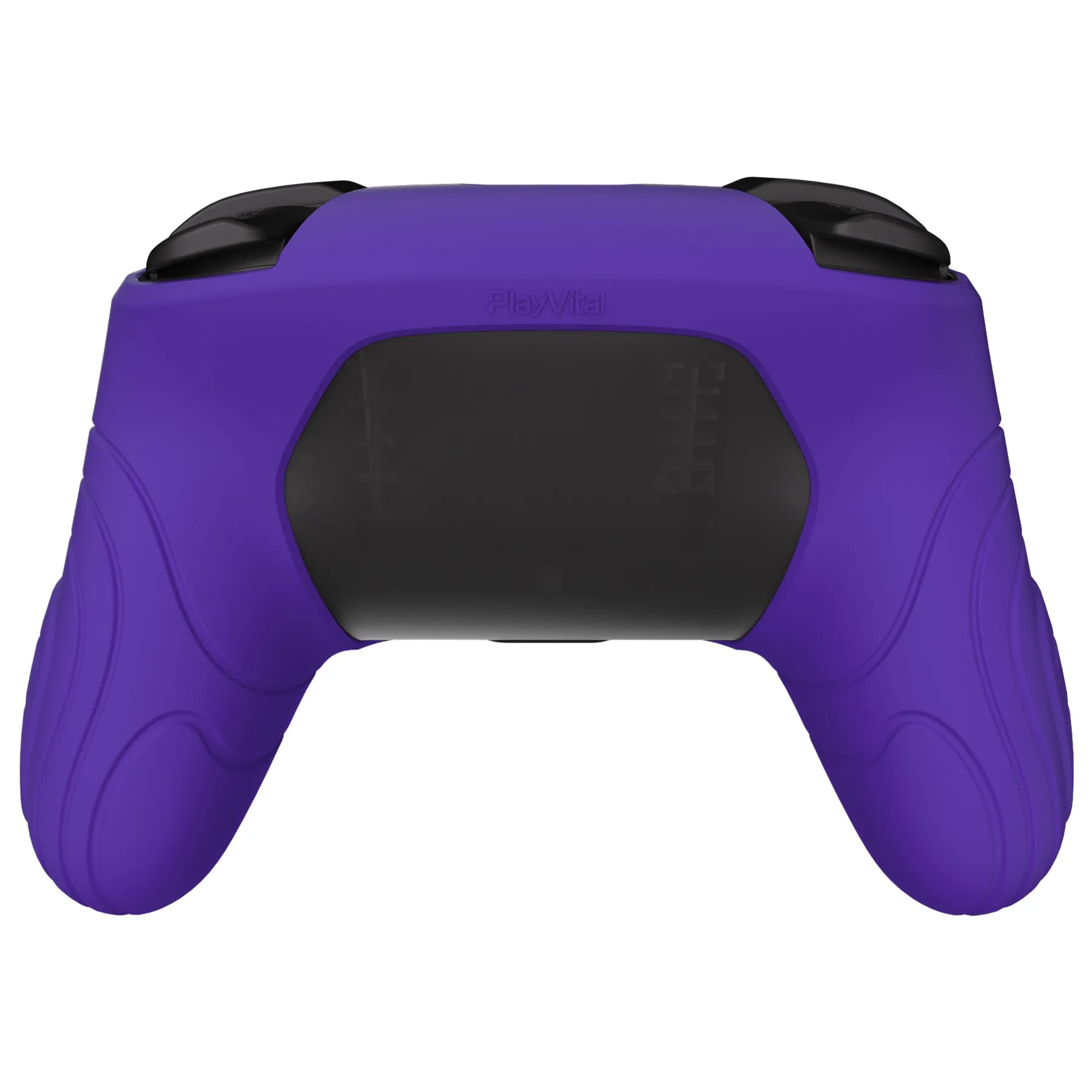 PlayVital Samurai Edition Ergonomic Silicone Skin Protective Case for Nintendo Switch Pro Controller, Soft Anti-slip Controller Grip Protector for Nintendo Switch Pro with Thumb Grip Caps - Purple - EBNPP003