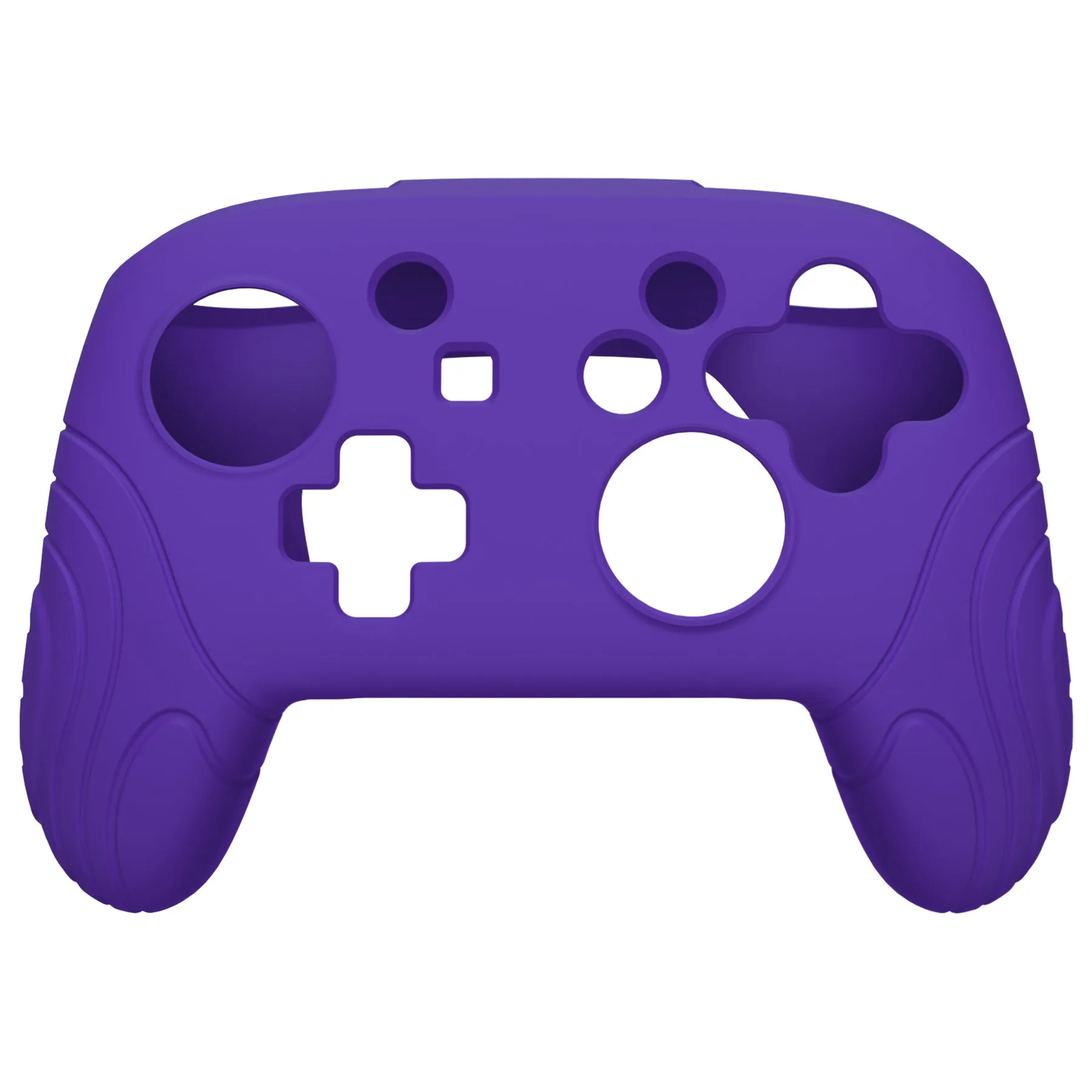 PlayVital Samurai Edition Ergonomic Silicone Skin Protective Case for Nintendo Switch Pro Controller, Soft Anti-slip Controller Grip Protector for Nintendo Switch Pro with Thumb Grip Caps - Purple - EBNPP003