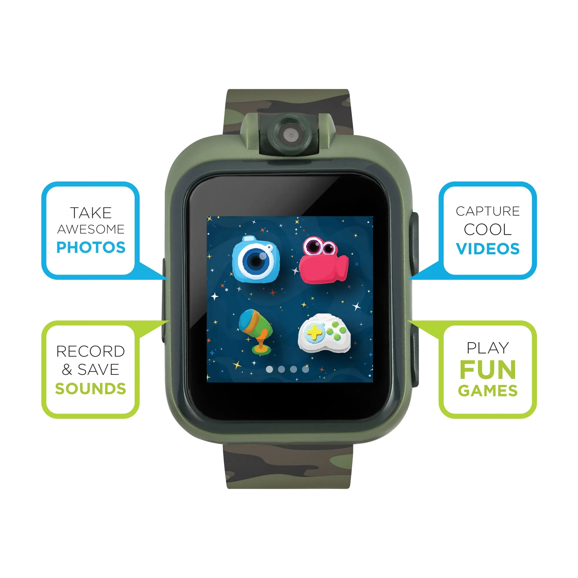 PlayZoom Smartwatch for Kids: Green Camo