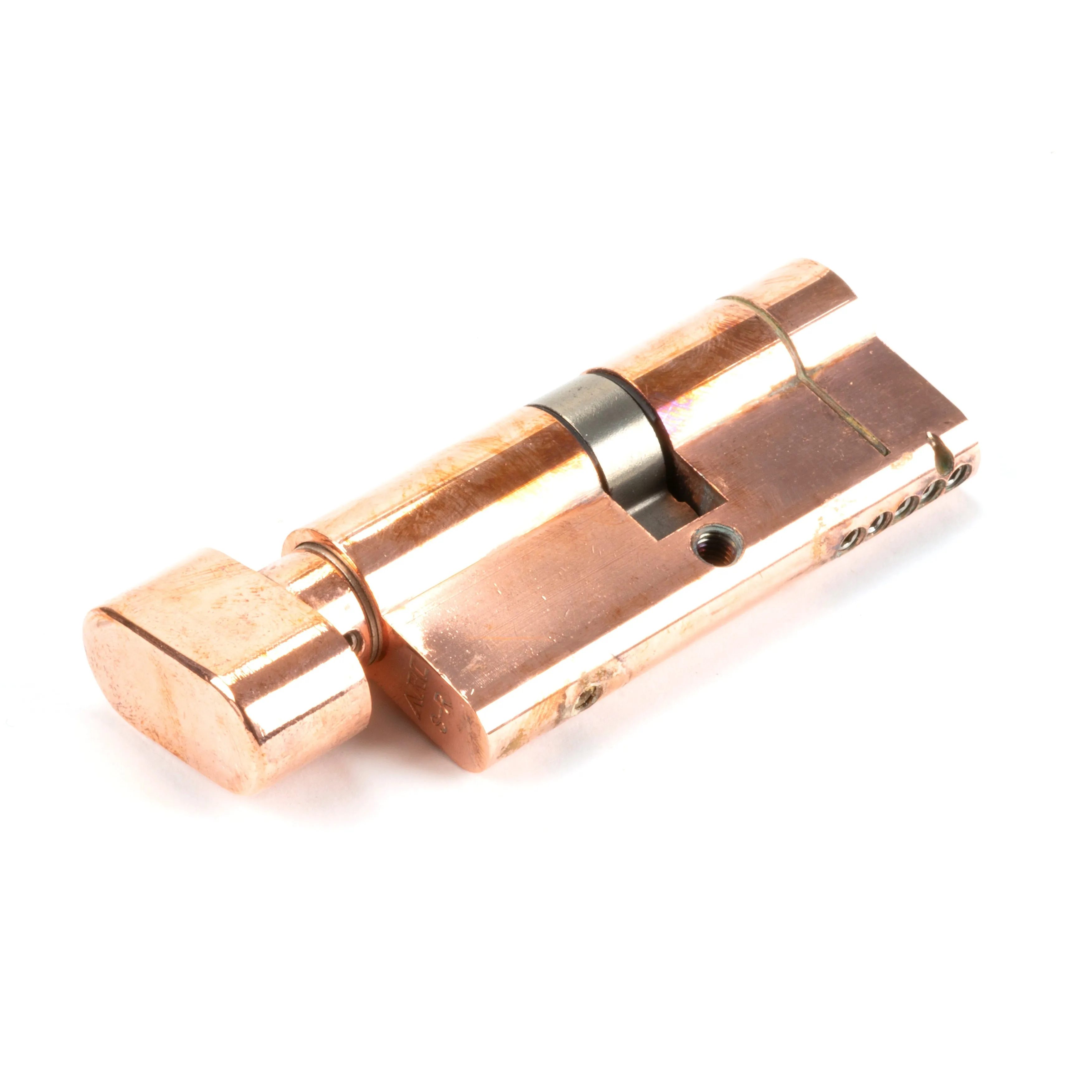 Polished Bronze 35/35 5pin Euro Cylinder/Thumbturn KA | From The Anvil