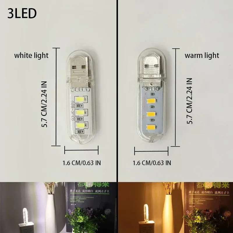 Portable LED Lights USB Night Light Room Decor Mini Table Desk Lamp Flashlight for Power Bank Laptop Camping Reading Lightiing