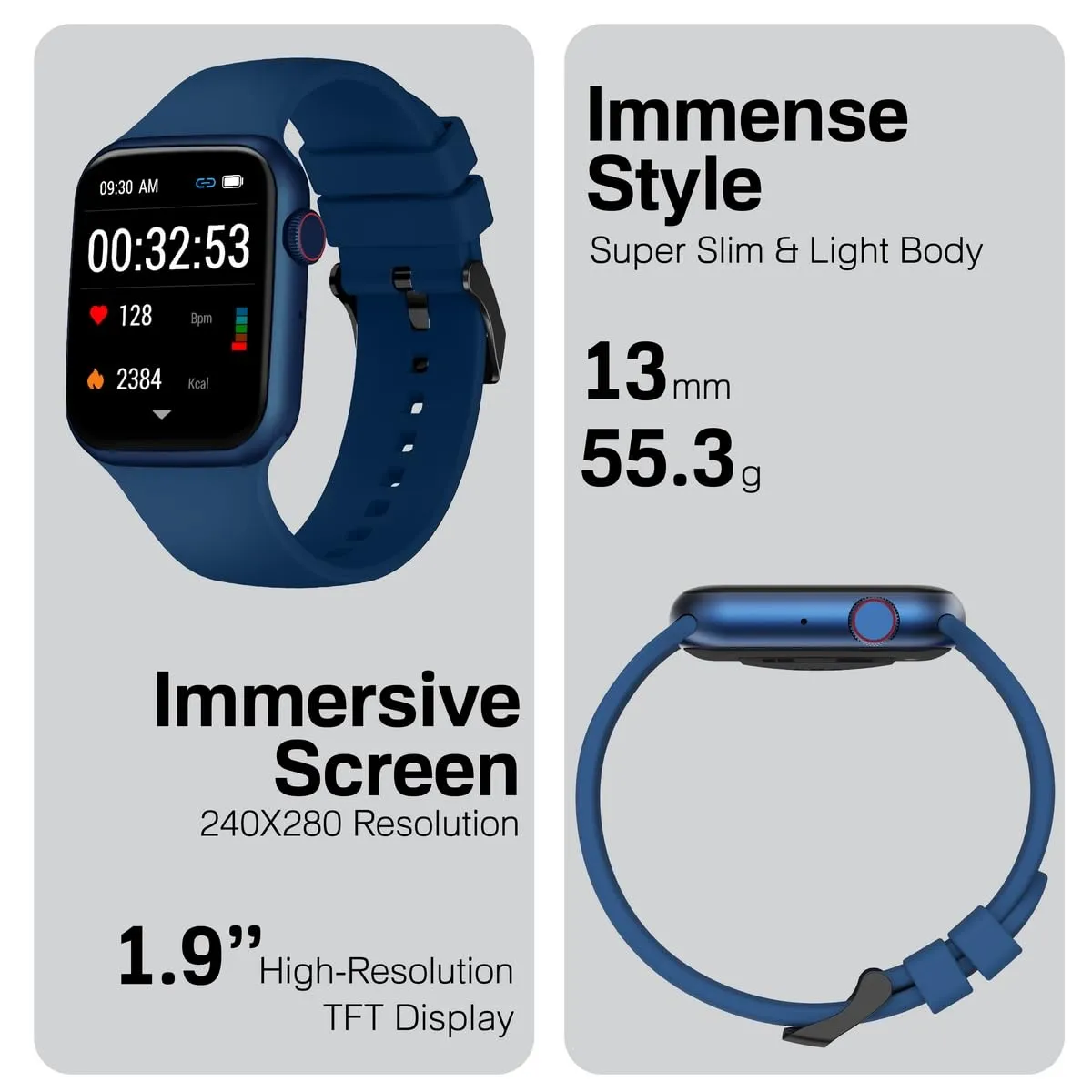 Promate Xwatch-B19 Fitness Smart Watch, (Blue)