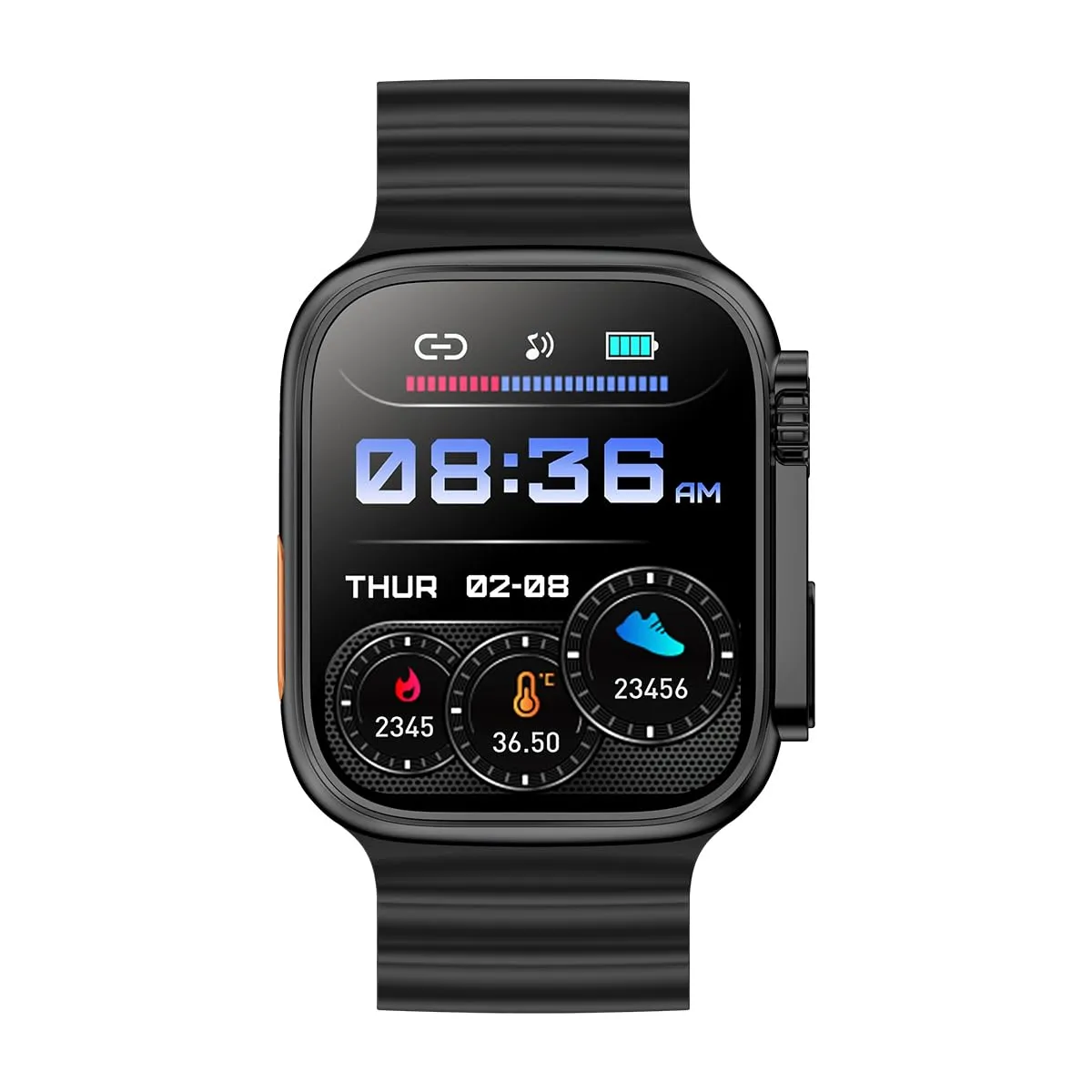 pTron Newly Launched Reflect Pro Smartwatch, Bluetooth Calling, 1.85" Full Touch Display, 600 NITS, Digital Crown, Metal Frame, 100  Watch Faces, HR, SpO2, Voice Assist, 5 Days Battery Life (Black)