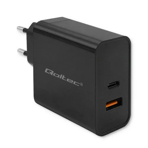 Qoltec Super Quick Pd Charger |1Xusb-C | 1Xusb | 65W | 5-20V | 1.5-3.25A |  Black