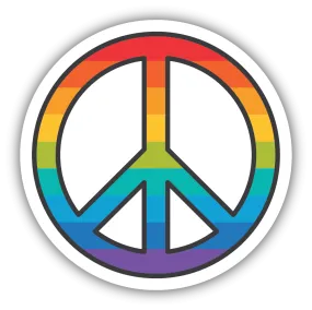 Rainbow Peace Symbol Vinyl Sticker