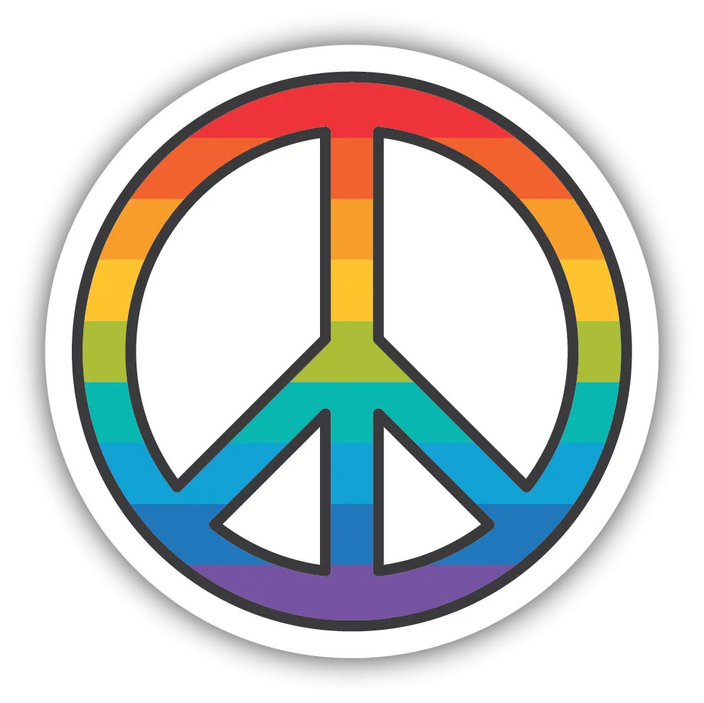 Rainbow Peace Symbol Vinyl Sticker