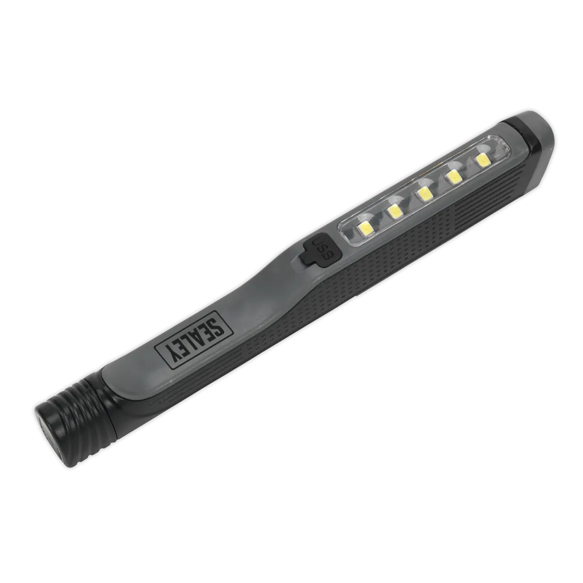 Rechargeable USB Penlight 5 SMD   1 LED - Grey