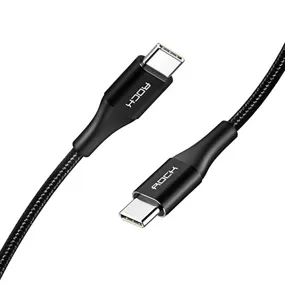 Rock Type C To C 3A Metal Charge & Sync Round Data Cable