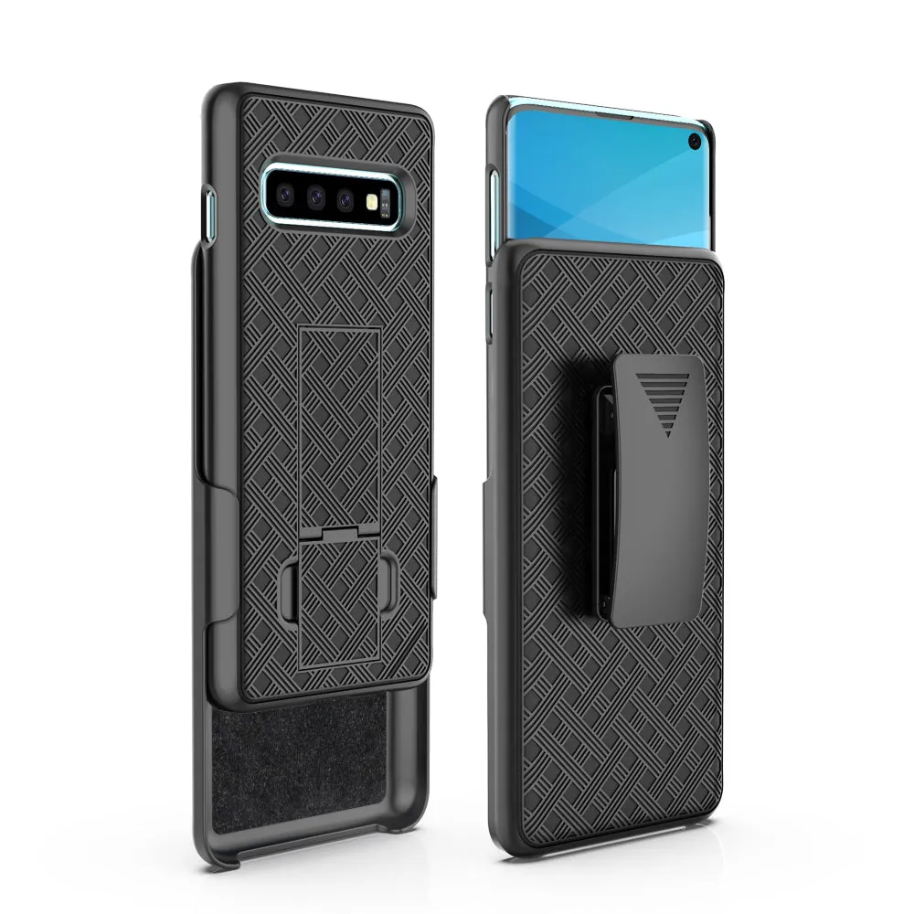 Samsung Galaxy S10 Case, Galaxy S10 Case, Rugged Slim Rotating Swivel Lock Holster Shell Combo Case for Galaxy S10