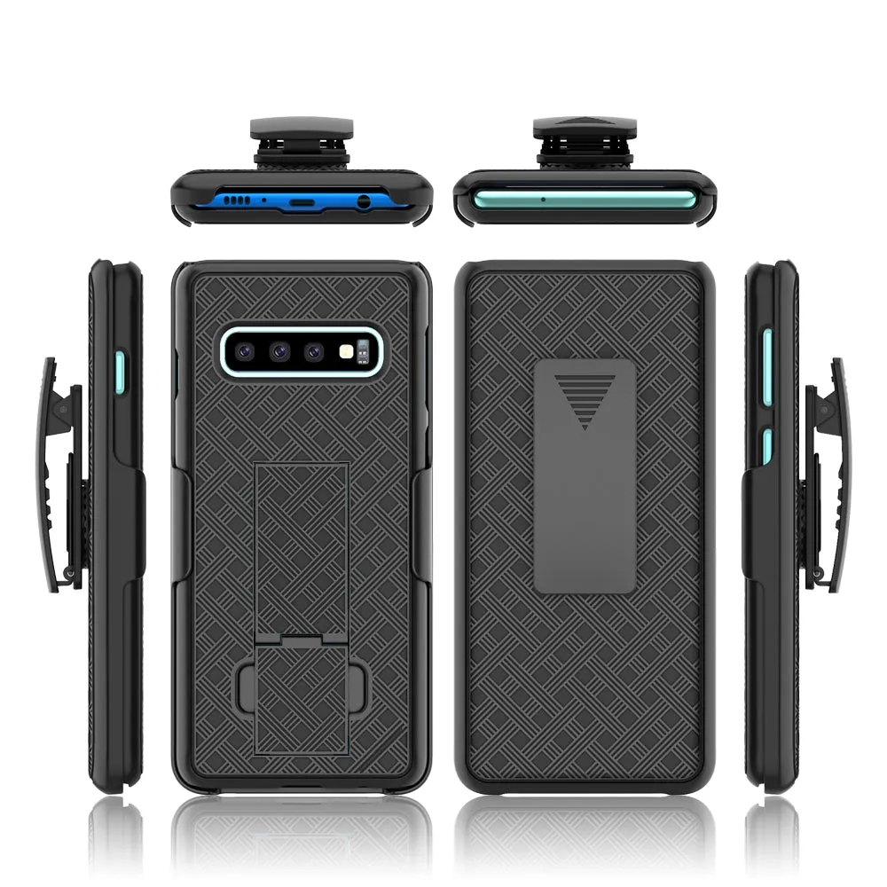 Samsung Galaxy S10 Case, Galaxy S10 Case, Rugged Slim Rotating Swivel Lock Holster Shell Combo Case for Galaxy S10