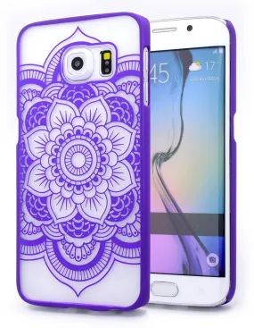 Samsung Galaxy S6 Edge Ultra Slim Damask Vintage Flower Case - Purple