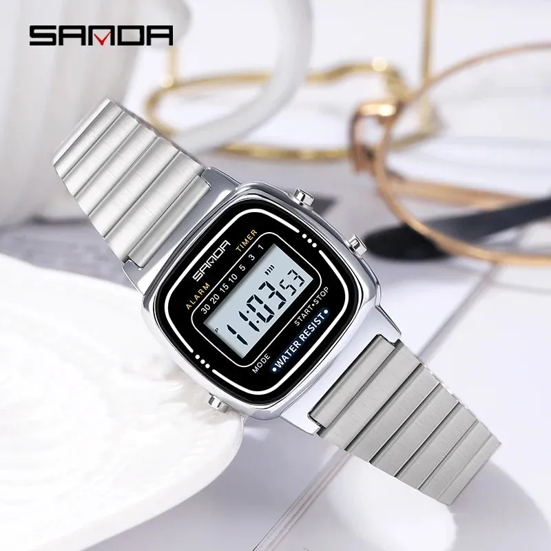 SANDA 6053 LED Digital Watch | Fashionable Waterproof Sport Watch for Boys & Women with Stopwatch and Multiple Features