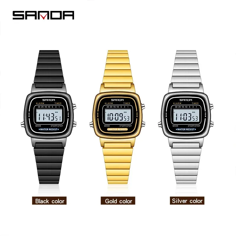 SANDA 6053 LED Digital Watch | Fashionable Waterproof Sport Watch for Boys & Women with Stopwatch and Multiple Features