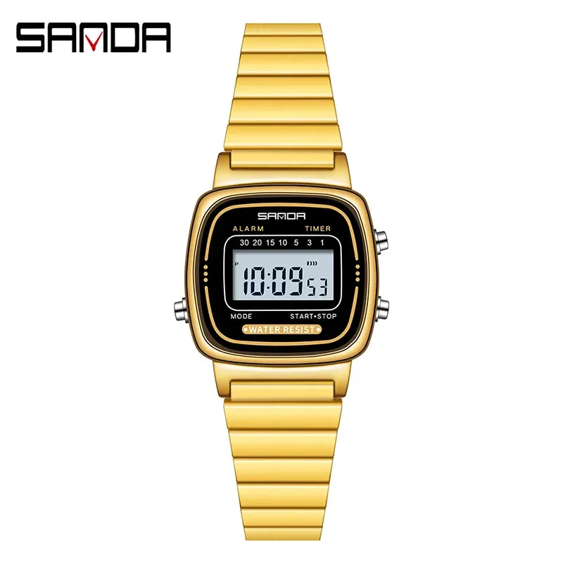 SANDA 6053 LED Digital Watch | Fashionable Waterproof Sport Watch for Boys & Women with Stopwatch and Multiple Features