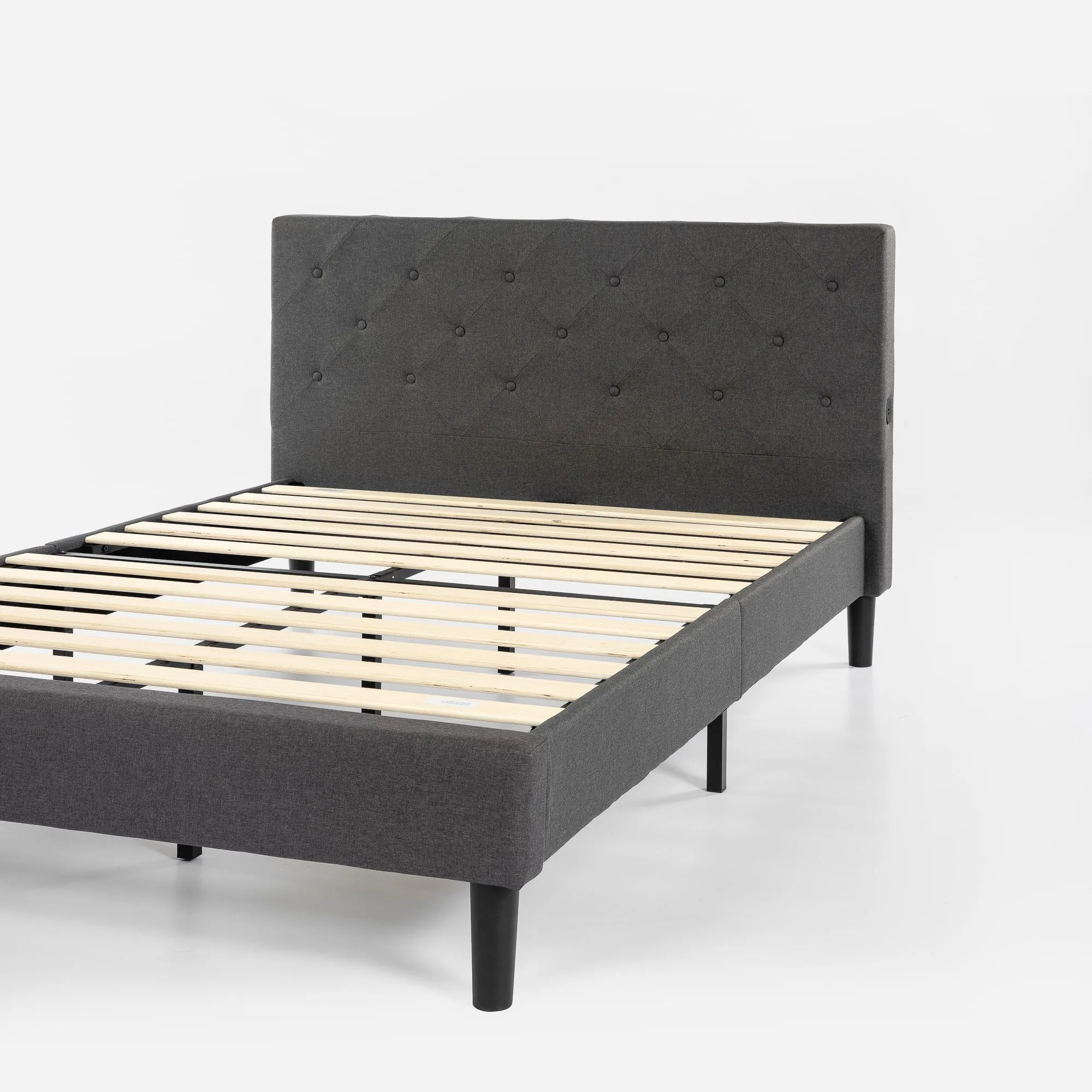 Shalini Upholstered Platform Bed Frame with USB Ports