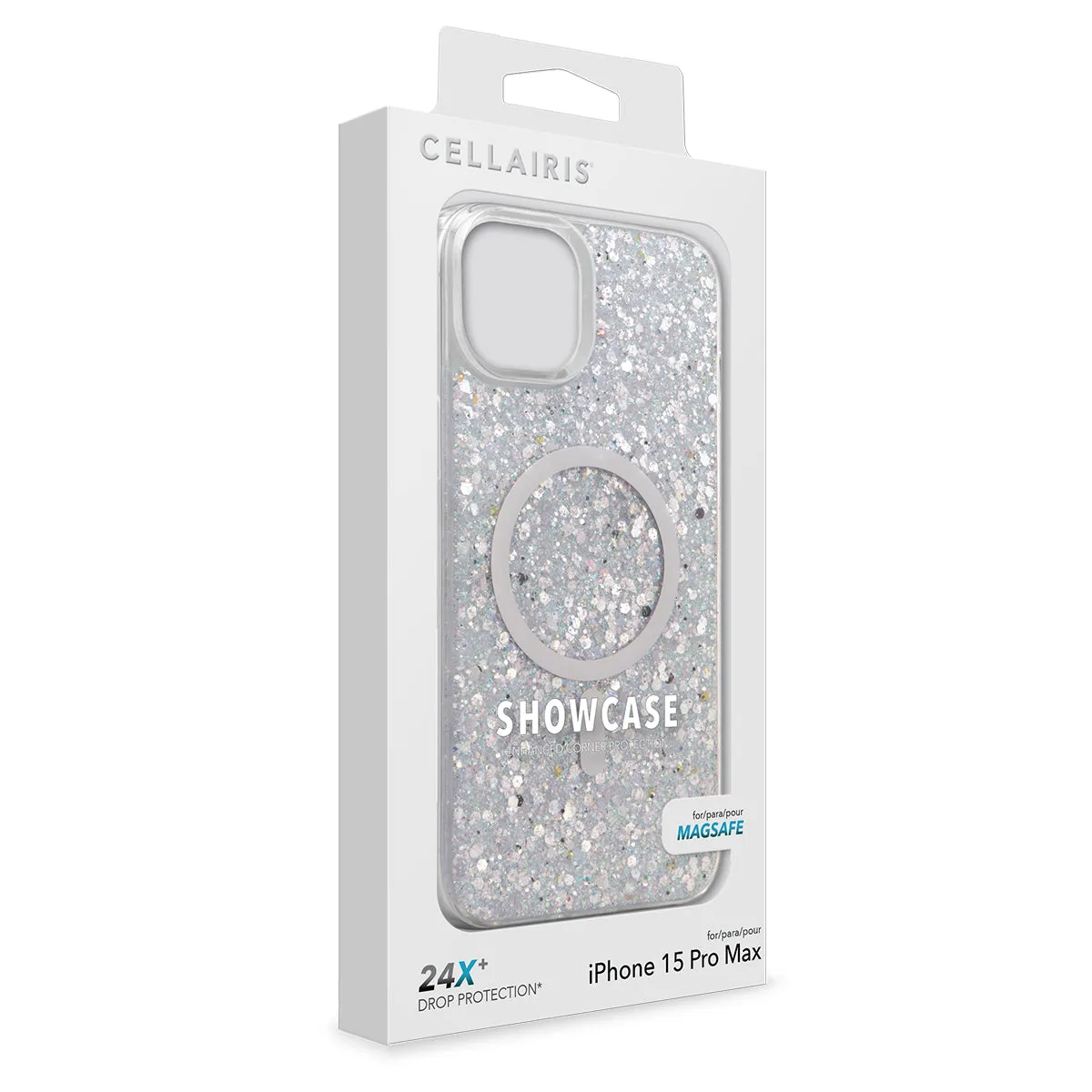 Showcase Glam - iPhone 15 Pro Max Silver w/ MagSafe Case