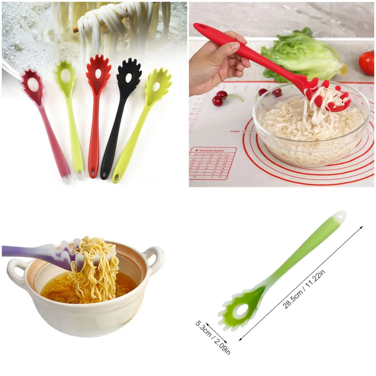 Silicone Noodles, Pasta Spaghetti Spoon for Serving