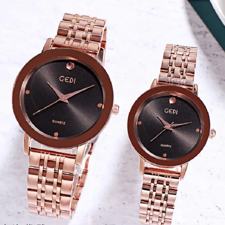 Simple Dial Steel Strap Couple Watch Women's Watch